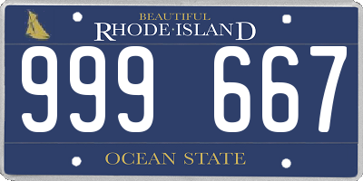 RI license plate 999667