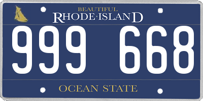 RI license plate 999668