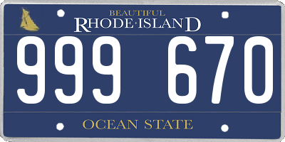 RI license plate 999670