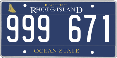 RI license plate 999671