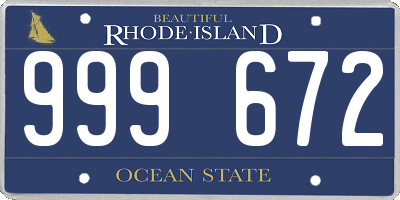 RI license plate 999672