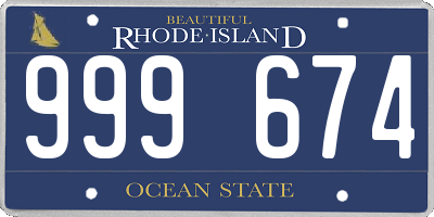 RI license plate 999674