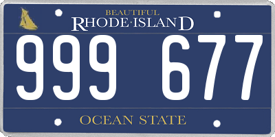 RI license plate 999677