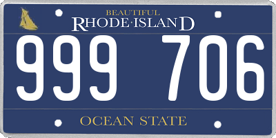 RI license plate 999706