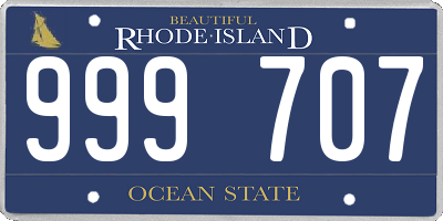 RI license plate 999707