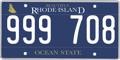 RI license plate 999708