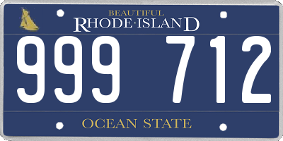 RI license plate 999712