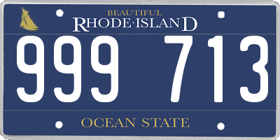 RI license plate 999713