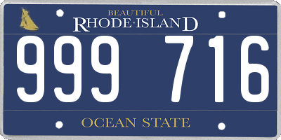 RI license plate 999716