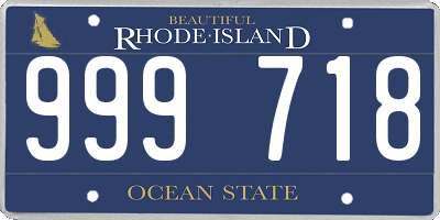 RI license plate 999718