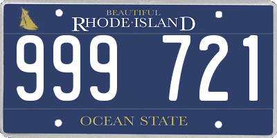 RI license plate 999721