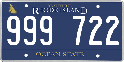 RI license plate 999722