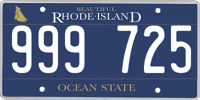 RI license plate 999725