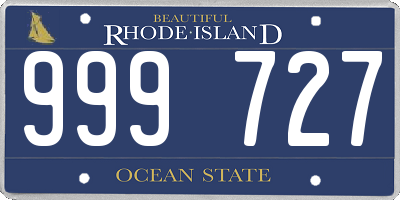 RI license plate 999727