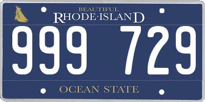 RI license plate 999729