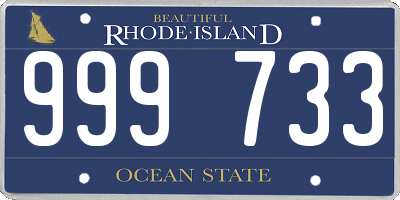 RI license plate 999733