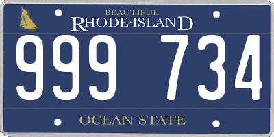 RI license plate 999734