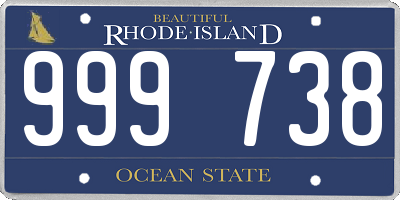 RI license plate 999738