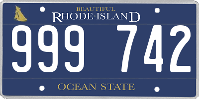 RI license plate 999742