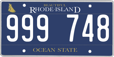 RI license plate 999748