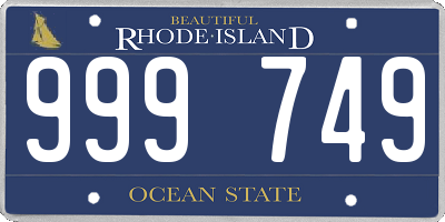 RI license plate 999749