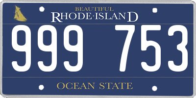RI license plate 999753