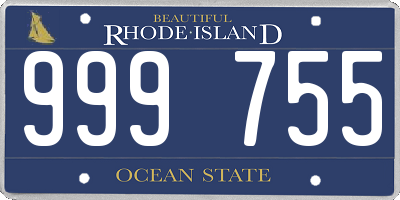 RI license plate 999755