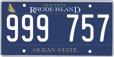 RI license plate 999757