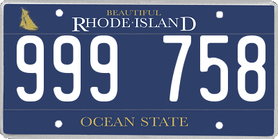 RI license plate 999758