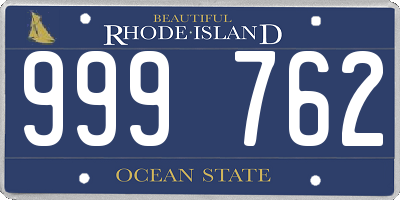 RI license plate 999762