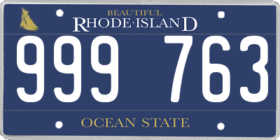 RI license plate 999763
