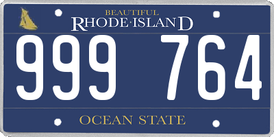RI license plate 999764