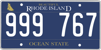 RI license plate 999767