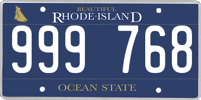 RI license plate 999768