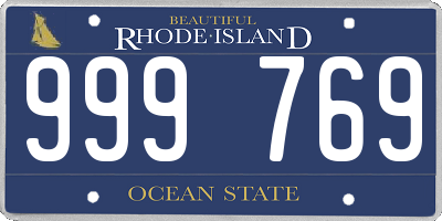 RI license plate 999769