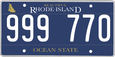 RI license plate 999770