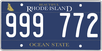 RI license plate 999772