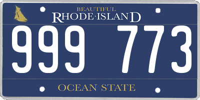 RI license plate 999773