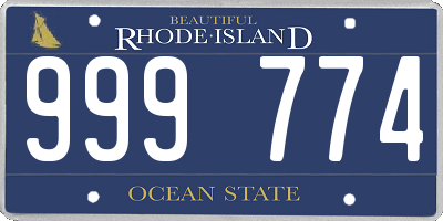 RI license plate 999774