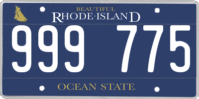 RI license plate 999775