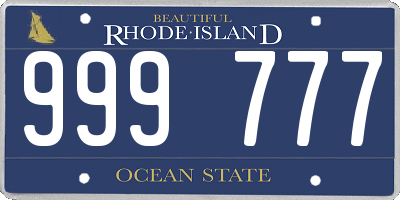 RI license plate 999777