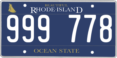 RI license plate 999778