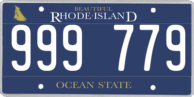 RI license plate 999779