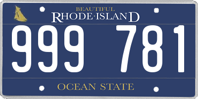 RI license plate 999781