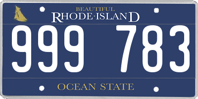 RI license plate 999783