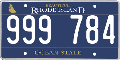 RI license plate 999784