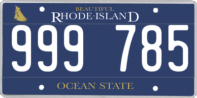 RI license plate 999785