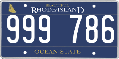 RI license plate 999786