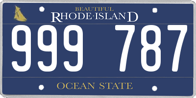 RI license plate 999787