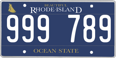 RI license plate 999789